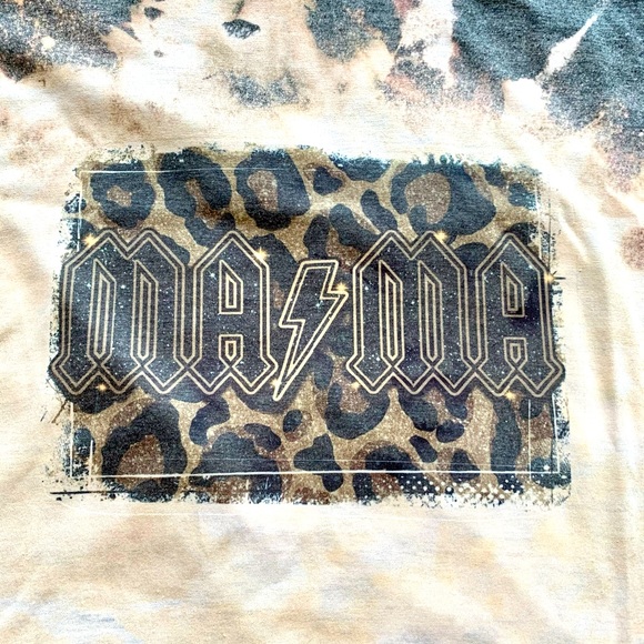 NEW!!!! MAMA bleached leopard tee 🐆 S-XL - Picture 3 of 3